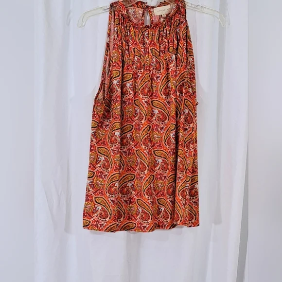 ♦️Sz XL Paisley Sleeveless Mock-Neck Top / Melloday - Picture 3 of 8